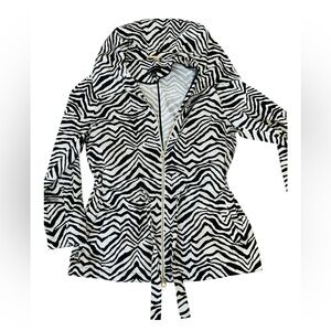Stylish Zebra Print Women's Jacket L